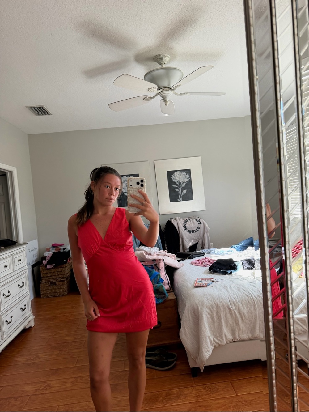 Red Off-Shoulder Mini Dress - Picture 2 of 2